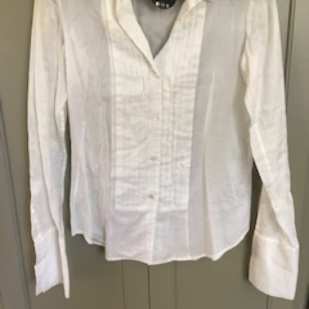 NWOT Theory 100% Cotton Sheer Blouse - Picture 4 of 8